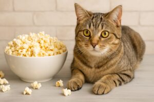 猫はポップコーンを食べても大丈夫？リスクと予防策を解説